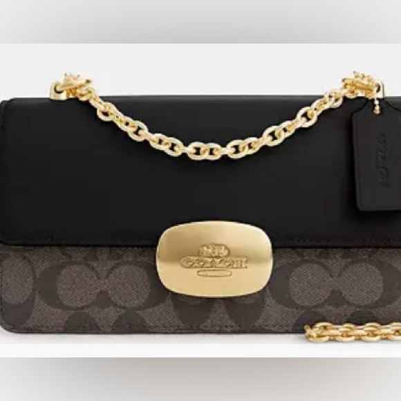 Coach Black and Brown Eliza Crossbody Bag NWT Retail $398 - Picture 2 of 9